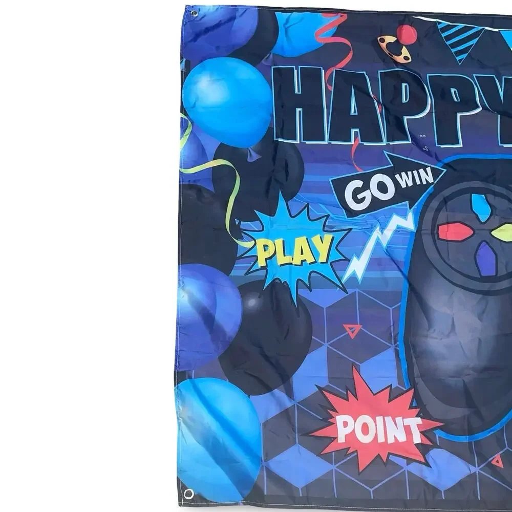 Gamer Happy Birthday Banner 72” X 42” Game Controller Gamepad Party Decor Blue